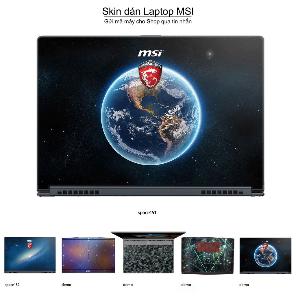 Skin dán Laptop MSI in hình không gian _nhiều mẫu 26 (inbox mã máy cho Shop)