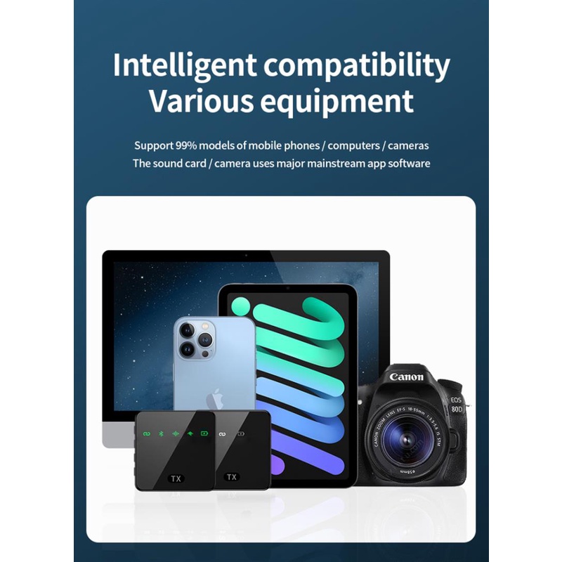 Hệ Thống Micro Không Dây 2023 GO 2 TX Cho Điện Thoại / Máy Tính Bảng / Máy Ghi Hình DSLR PK Comica Rode Mic Better than SK750