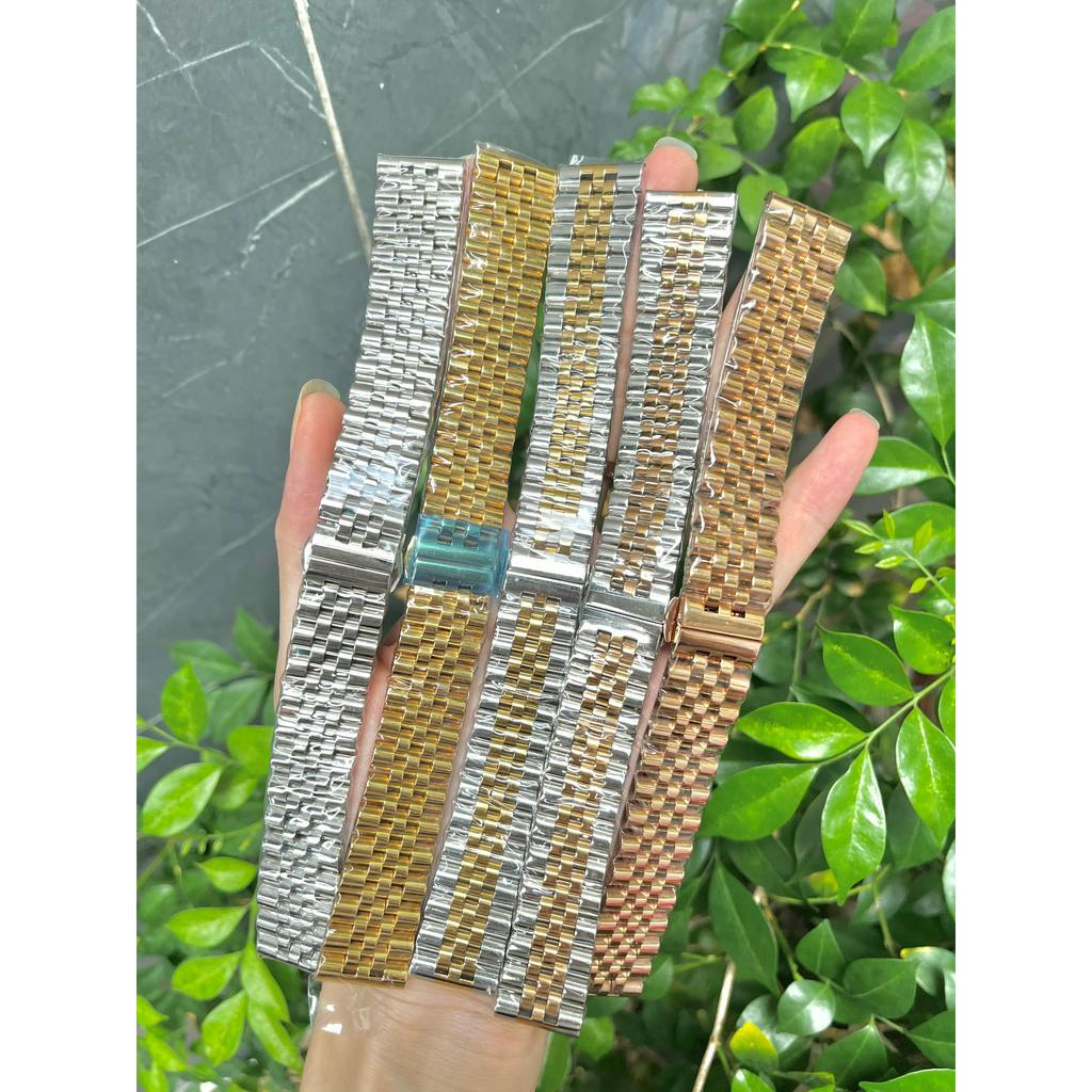 Dây đồng hồ inox đúc 5 mắt nam nữ 12mm 13mm 14mm 16mm 17mm 18mm 19mm 20mm 21mm 22mm