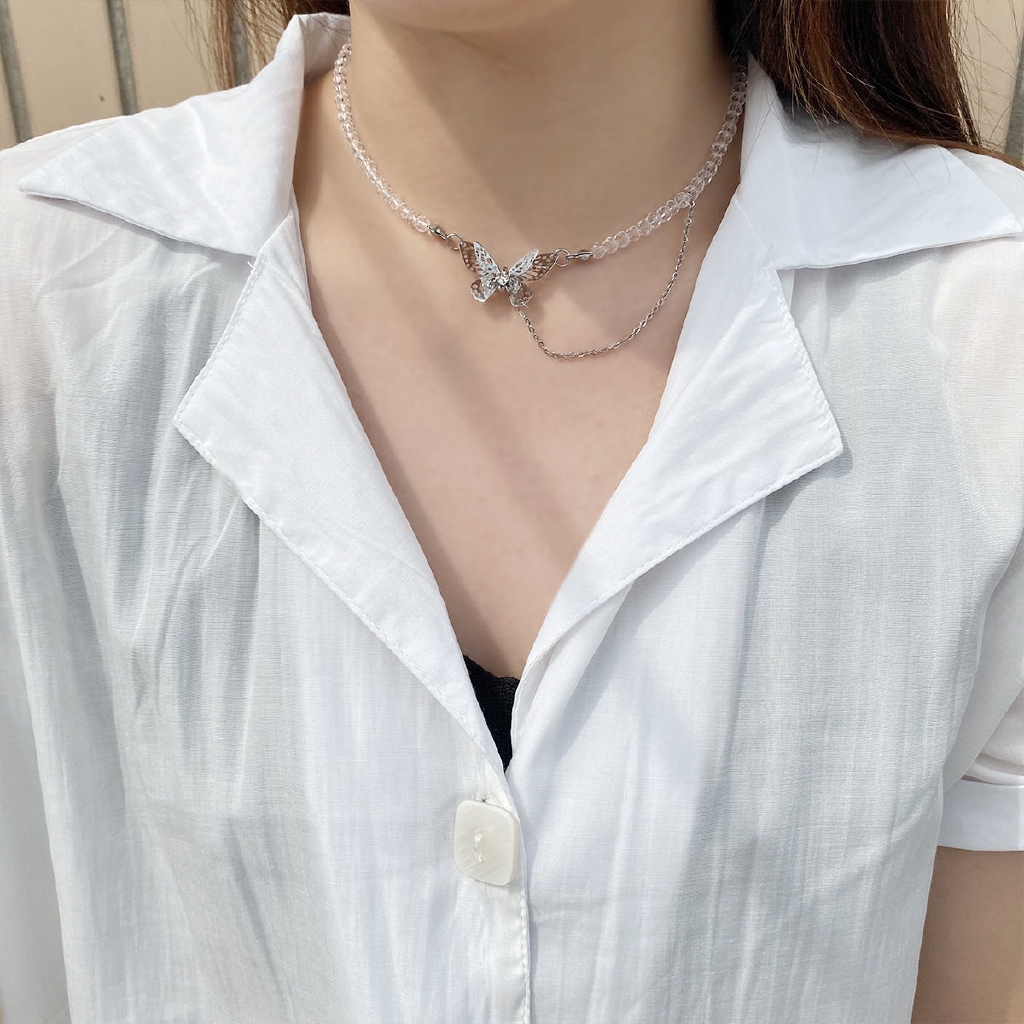 Vòng Cổ choker Mặt Bướm Đính Đá Pha Lê Phong Cách 22483