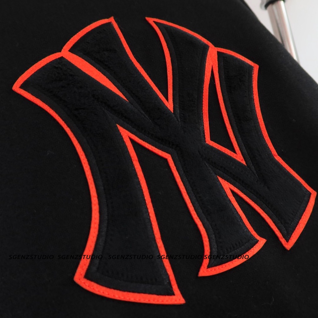 Áo varsity jacket NY M.L.B vải dạ dày dặn,Áo khoác bomber dạ form rộng nam nữ