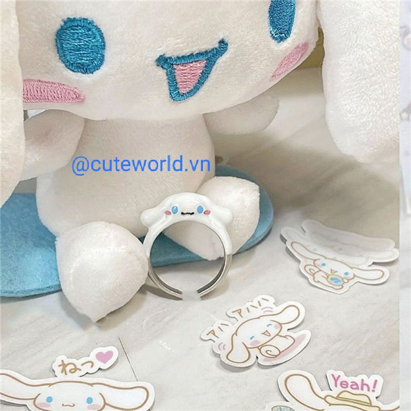Nhẫn Chó Cinnamoroll và Mèo Kuromi Kitty Sắc Màu