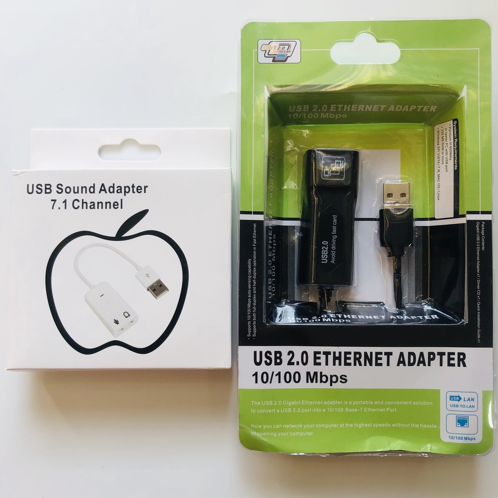 Combo USB Lan 2.0 + USB Sound 7.1