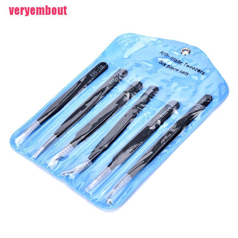 Set 6 Nhíp Inox Chống Tĩnh Điện An Toàn