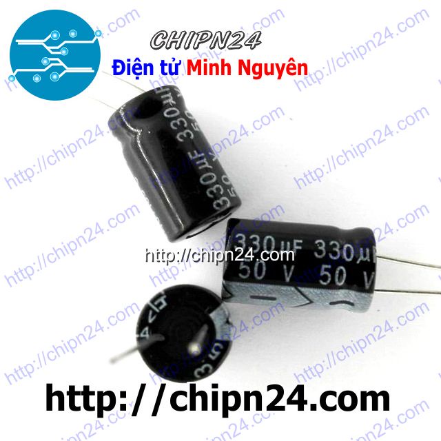 [10 CON] Tụ hóa 330uF 50V (10x17mm)