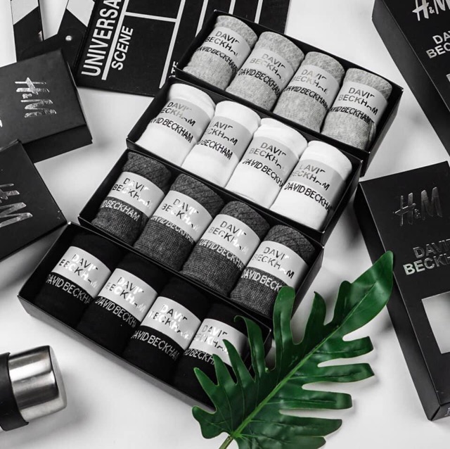 Hộp 4 đôi tất nam 95% cotton co dãn 4 chiều siêu khử mùi( trộn 4 màu/ hộp)