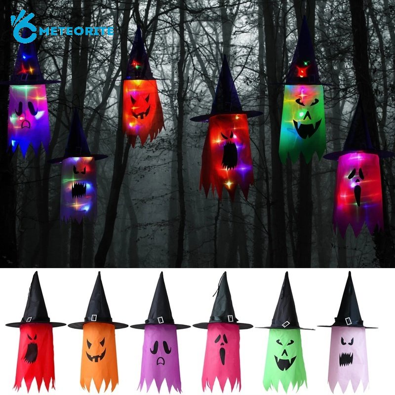 (Meteorite) Đèn Lồng LED Phát Sáng Hình Nón Phù Thủy Trang Trí Tiệc Halloween