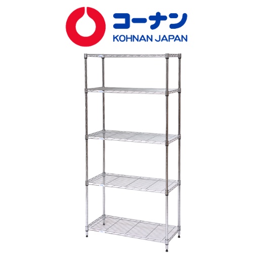 Kệ sắt đa năng 5 tầng Kohnan 60W 6045-178/75W 7535-155/90W 9045-178 để đồ có bánh xe