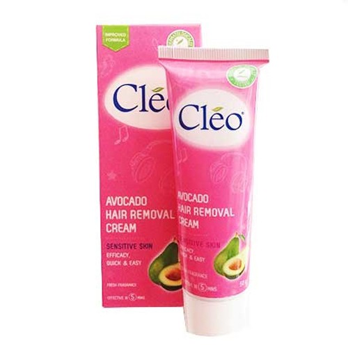 Kem tẩy lông Cleo Avocado Hair Removal Cream Sensitive Skin 50g (Dành cho da nhạy cảm)