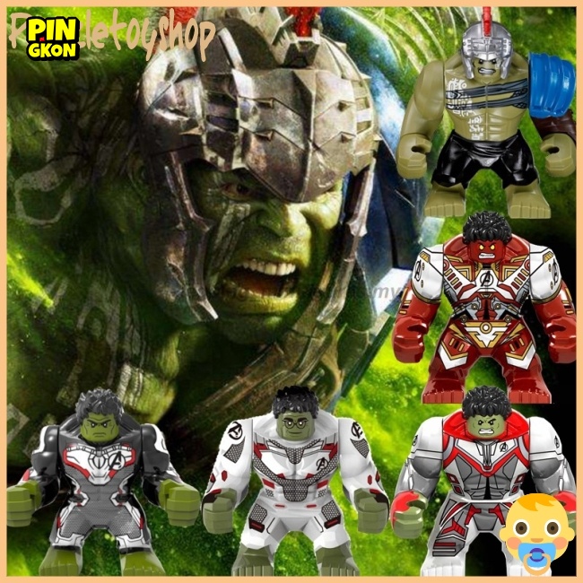Mô Hình Lego Nhân Vật Siêu Anh Hùng MarvelAvengers Endgame tương thích với Lego Minifigures Marvel Hulk Thor Iron Man Thanos Building Blocks，Bigfig siêu anh hùng HULK End Game - Đồ chơi Lắp ghép Xếp hình Mini Minifigures Big Fig Iron Man XINH 1051 EndGam
