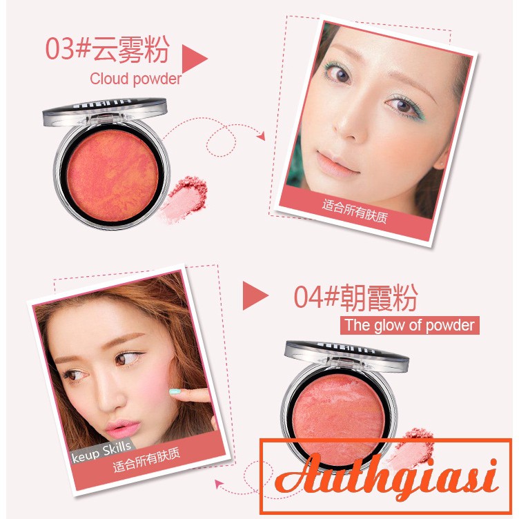 [SẴN 8 TONE] Phấn má khoáng nhũ bắt sáng cực xinh Ubub kèm gương và chổi tán má hồng | BigBuy360 - bigbuy360.vn