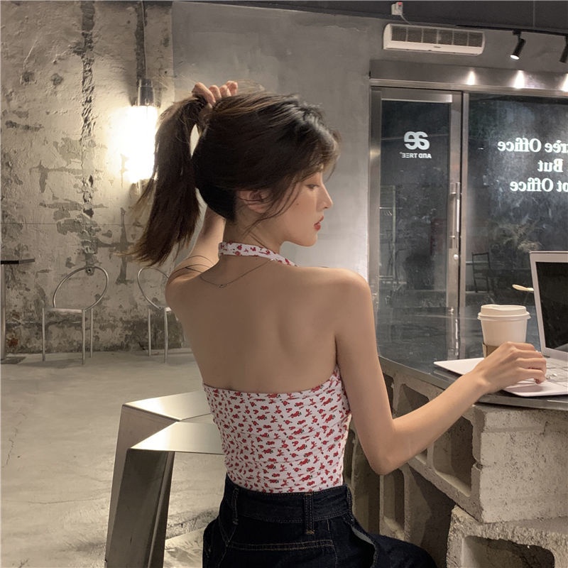 Áo Hoa Hai Dây Cổ V Chéo Thời Trang Mùa Hè Dành Cho Nữ