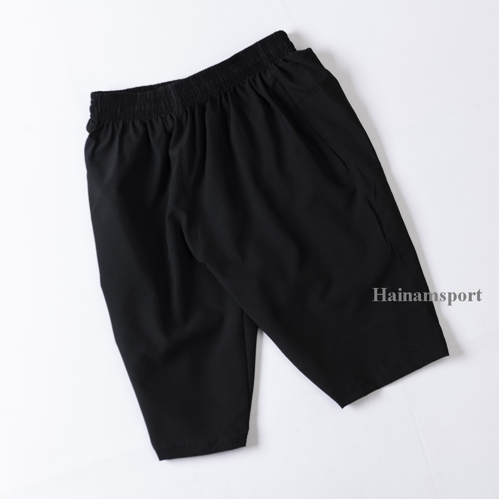 Quần đùi FULL màu đen, chất liệu vãi gió giãn phom 40-75kg | BigBuy360 - bigbuy360.vn