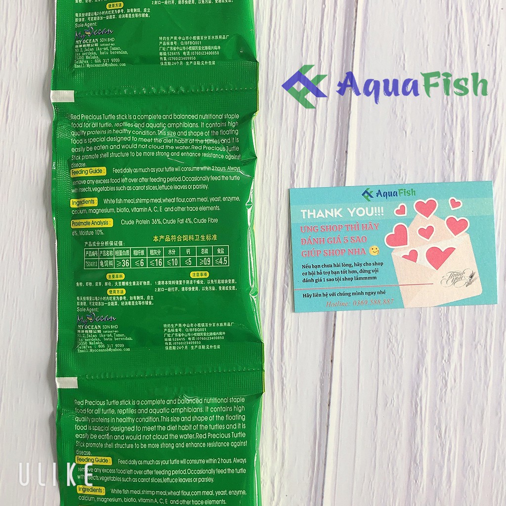 Combo 5 Túi Thức Ăn Chuyên Dụng Cho Rùa 13gr/túi