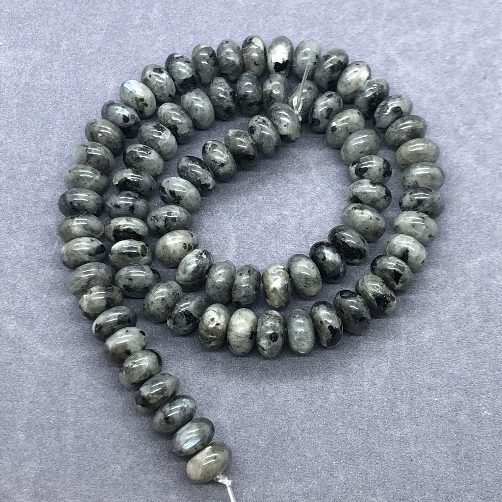 Chuỗi Hạt Đá Labradourite Đen Tự Nhiên 4 * 6.5mm 5 * 8.5mm Dùng Làm Vòng Đeo Tay DIY