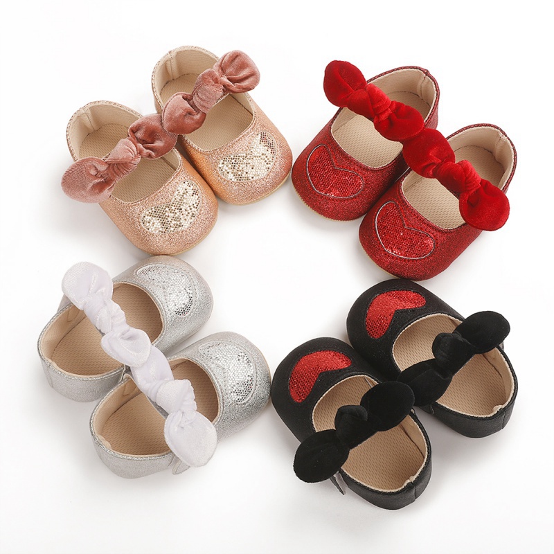 Giày Công Chúa Da Pu Đính Nơ Cho Bé Gái