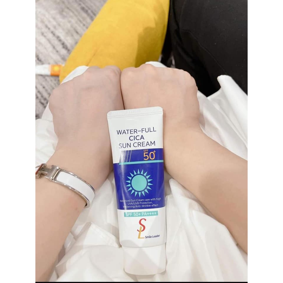 Kem chống nắng lạnh premium anti uv sun cream và water-full cica sun cream,Kem chống nắng vật lý Smile Leader Sun Cream
