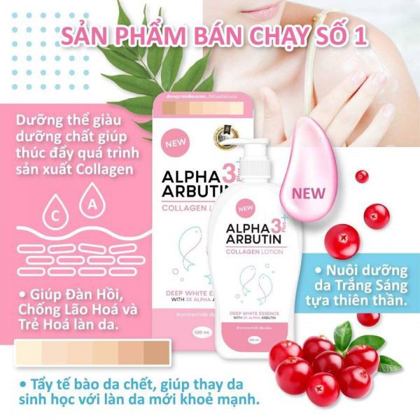 Lotion dưỡng trắng Alpha Arbutin Collagen 3Plus – bí quyết của hotgirl Thái | BigBuy360 - bigbuy360.vn