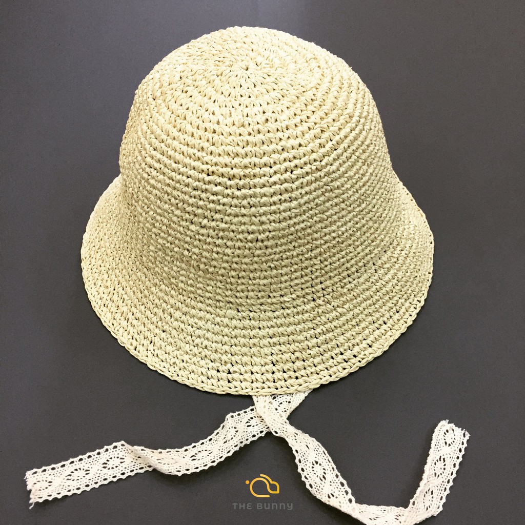 Mũ Ajuma cói mùa hè dễ thương cho trẻ em - Mũ và Phụ kiện handmade cho bé