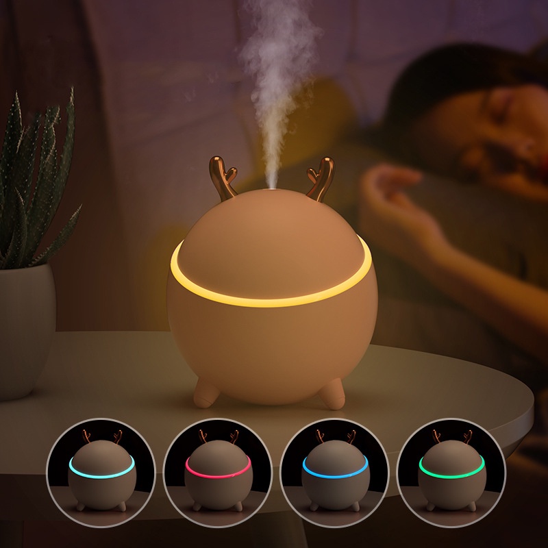Máy Phun Sương Tạo Ẩm Fnelse Mini Có Đèn Led Màu 300Ml