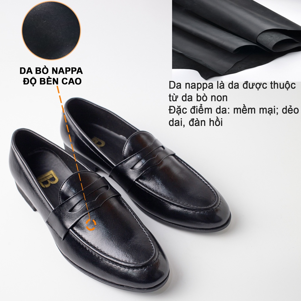 Giày lười nam da bò nappa cao cấp G120- Bụi leather- hộp sang trọng -Bảo hành 12 tháng