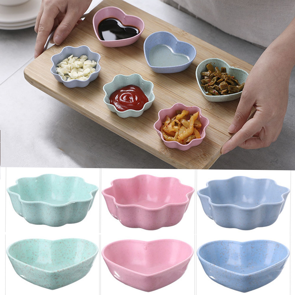 Đĩa đựng gia vị nước sốt nhỏ hình dạng trái tim/ bông hoa sáng tạo dành cho nhà bếp