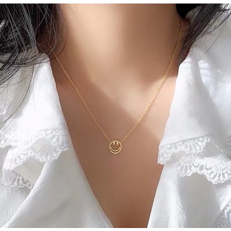 Dây Chuyền Mặt Cười Thiết Kế Hình Học Dễ Thương Không Phai Màu Phong Cách Hàn Quốc