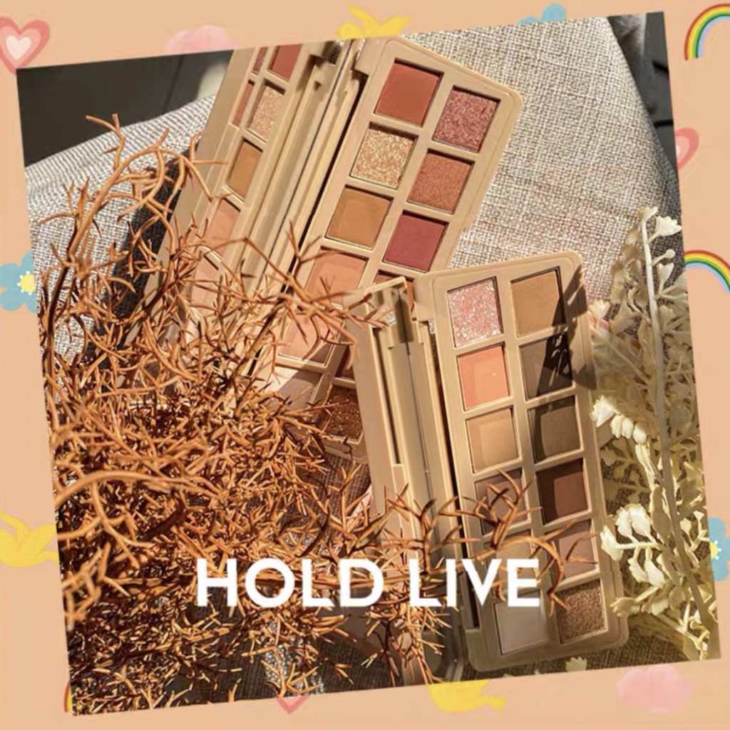 Bảng phấn mắt 12 màu bánh mì HOLD LIVE Afternoon Garden Eyeshadow Palette tông cam đào hồng đất hot trend HL470 HLIV69