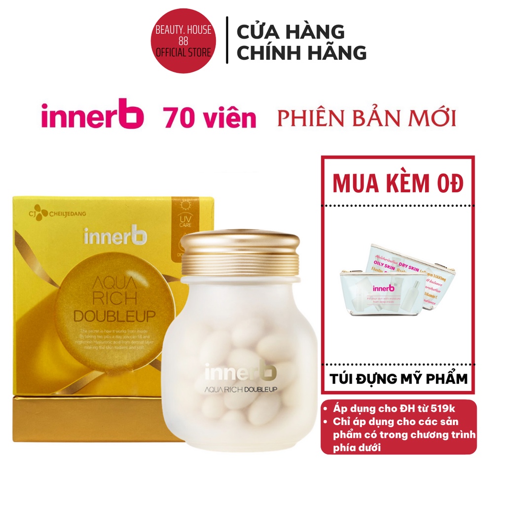 [Mã 1511FMCGSALE giảm 8% đơn 500K] (70 viên)Viên cấp nước và collagen Innerb Aqua Rich