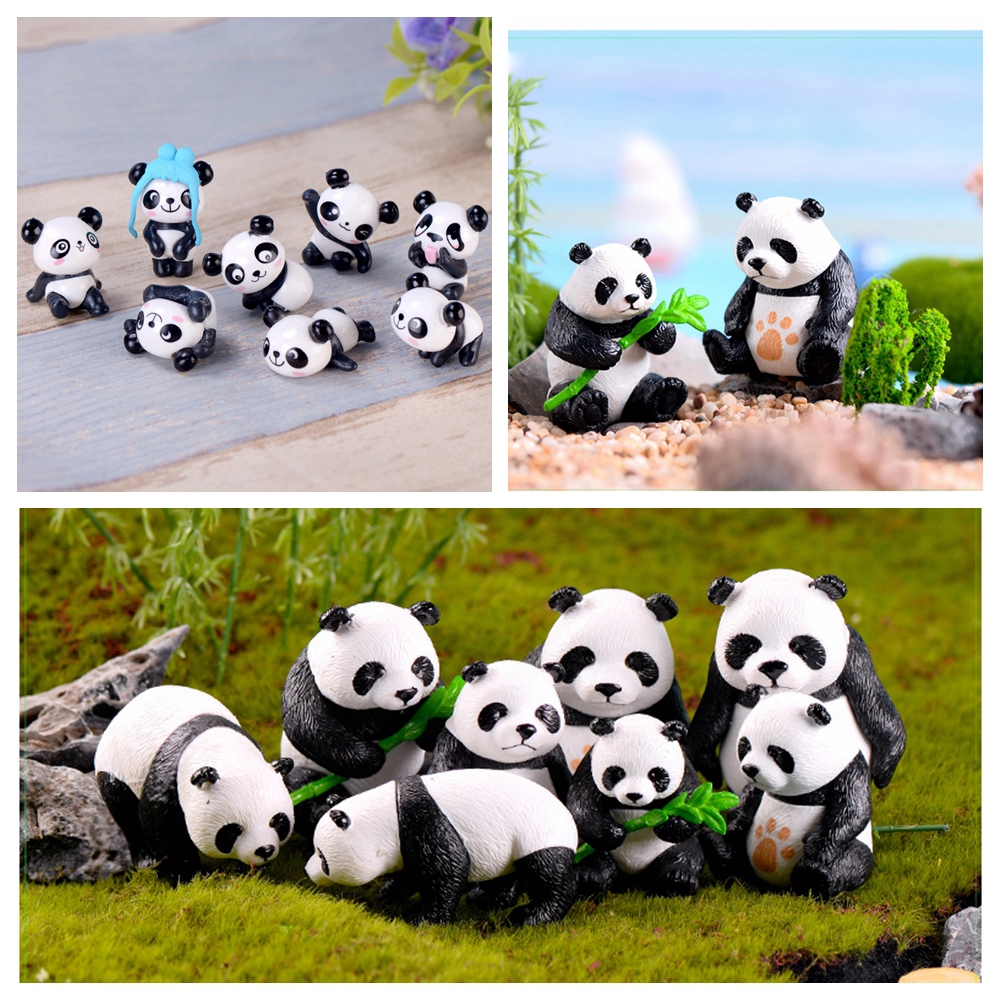 Set 4 / 8 tượng gấu trúc mini trang trí tiểu cảnh