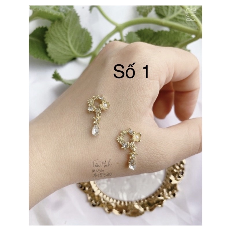 Charm gắn móng cao cấp tròn hoa lúc lắc, phụ kiện nail giá rẻ