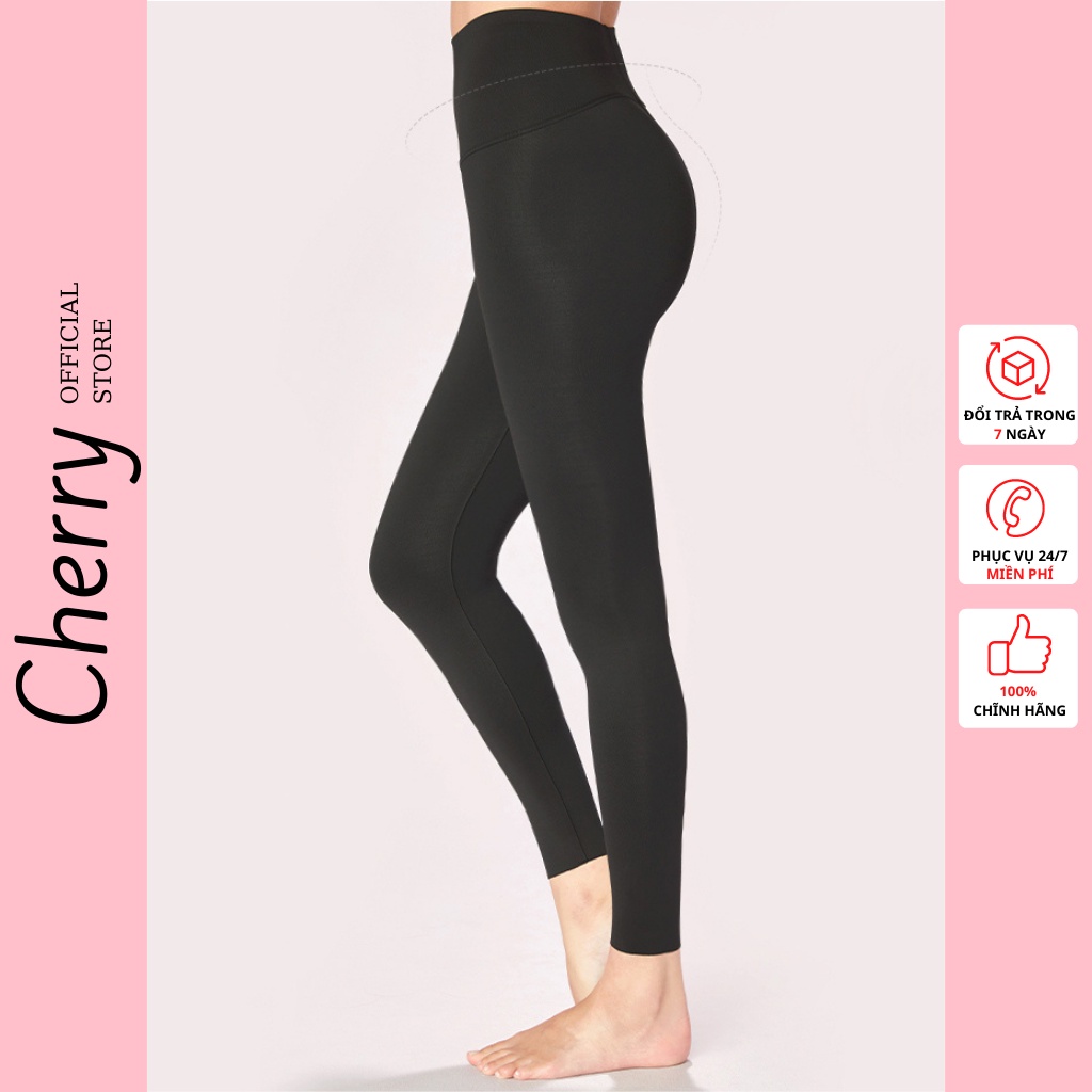 Quần legging nữ dài lưng cao dày dặn CHERRY vải thun thái cao cấp dáng ôm mặc nhà đi chơi tập gym T005 | WebRaoVat - webraovat.net.vn