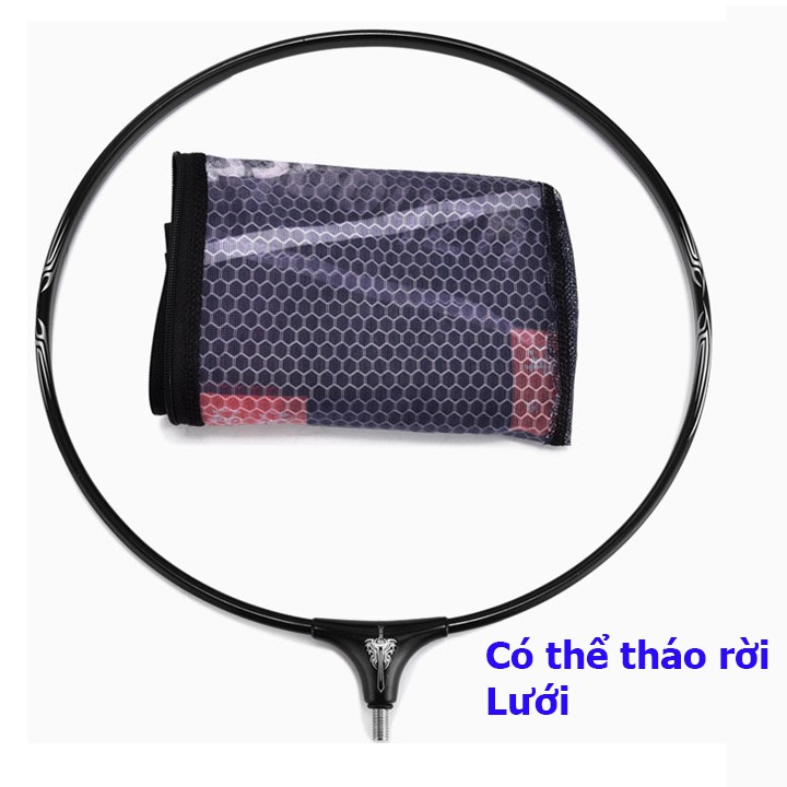 Xả hàng [Cao Cấp] Mặt Vợt Cá Carbon vành tròn 35cm 40cm Chuyên Câu Đơn Câu Đài LK-2