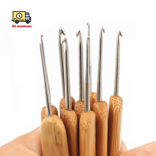 Bộ Dụng Cụ Đan Móc Len Bằng Gỗ Tre Có Tay Cầm Bằng Nhôm Hỗn Hợp Cho Người Mới Bắt Đầu