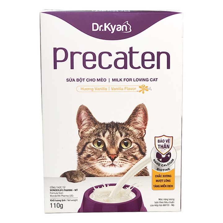 Sữa bột cho mèo Dr.Kyan Precaten hộp 110gr cung cấp dinh dưỡng cho mèo