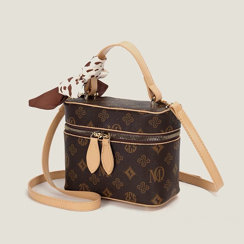Túi Cốp Nữ CEEKAY Hoạ Tiết Thổ Cẩm Có Quai Cầm Kèm Khăn Lụa Full Box