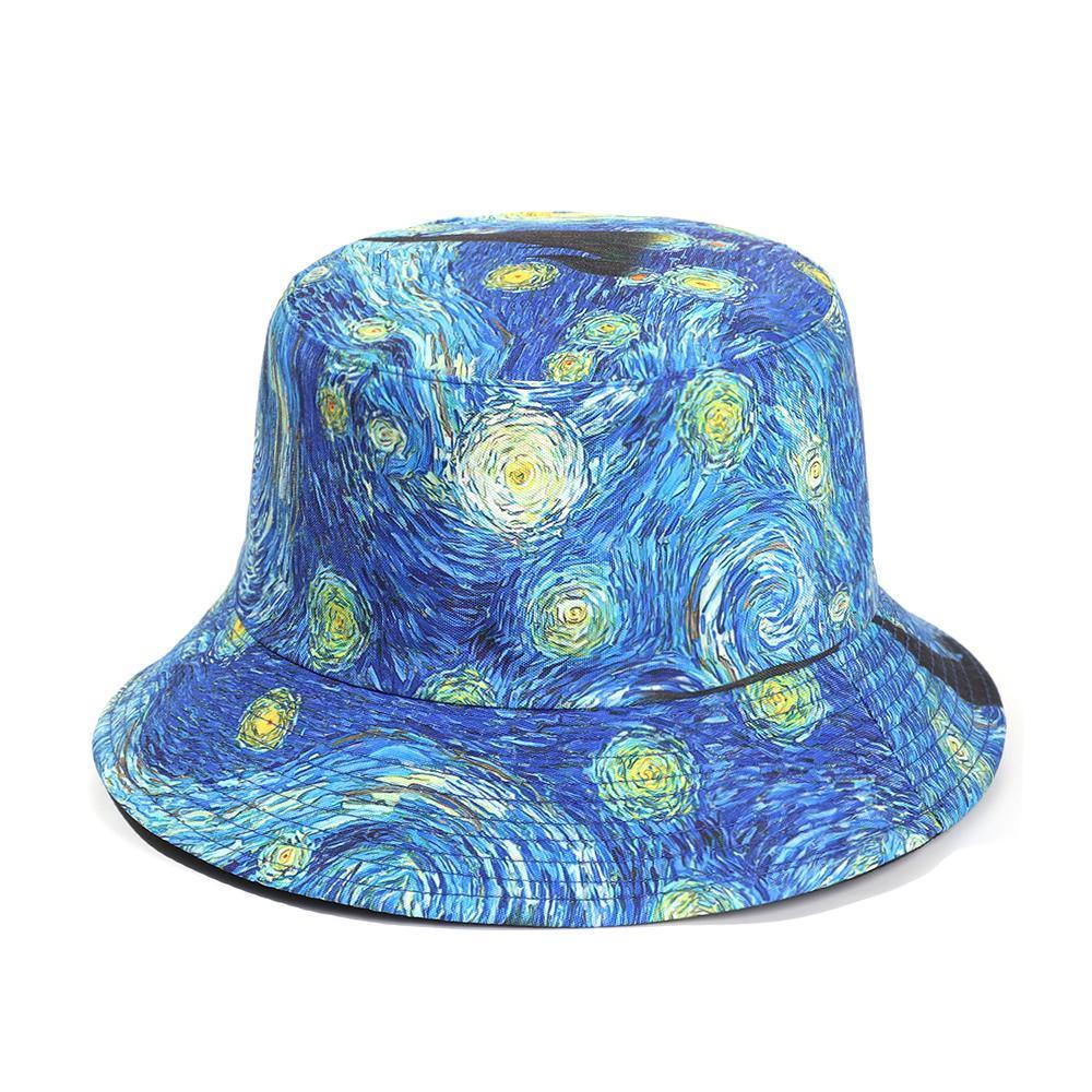 NEXTVN Nón Tai Bèo Cotton Hai Mặt Họa Tiết Bầu Trời Đầy Sao Màu Cầu Vồng Phong Cách Hip hop