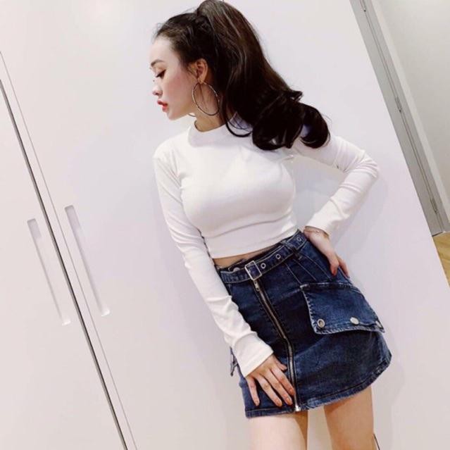 ÁO CROPTOP TAY DÀI THU ĐÔNG ( giá rẻ bao y hình) MS:Z01