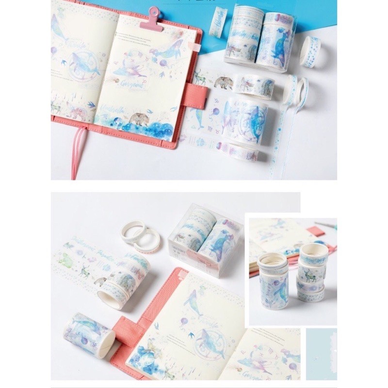 Set băng dính trang trí washi tape nhiều chủ đề