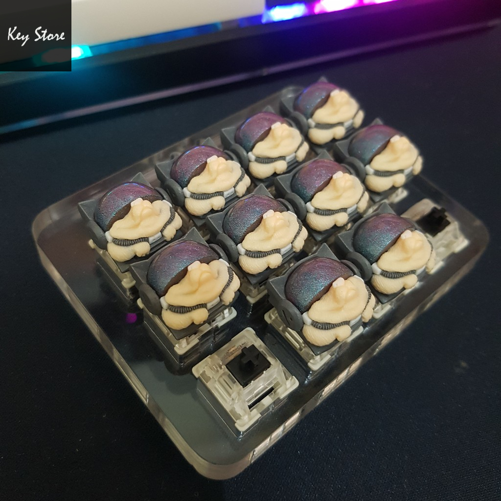 Nút bàn phím cơ artisan keycap sirius màu xám olivia