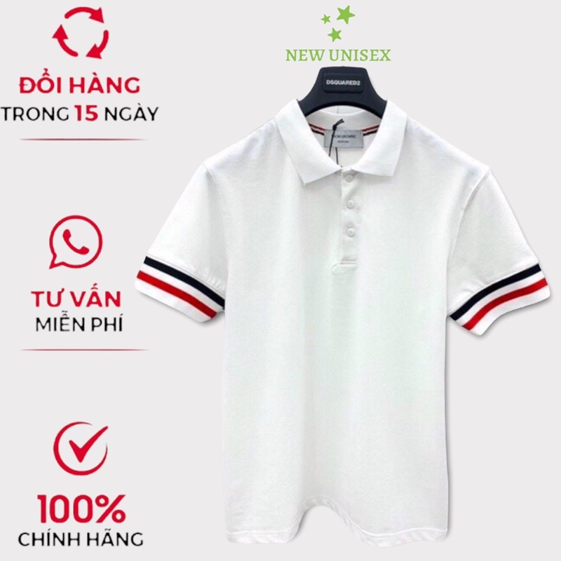 [Ảnh Thật]Áo Thun Nam Cài Cúc Cổ Bẻ Phối Viền Tay Chất Cotton Form Rộng Mặc Thoáng Mát [NEW UNISEX]
