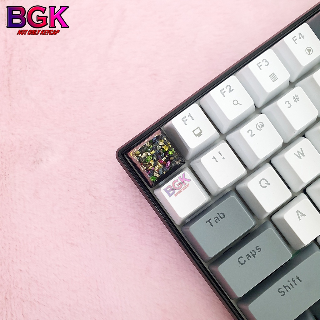 Keycap Lẻ Tinh Thể Ngũ Sắc ColorFul Crystal Keycap SA profile ( keycap resin độc lạ )( Keycap Artisan )