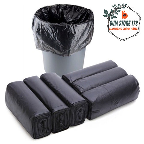 Set 3 cuộn túi rác tự phân hủy sinh học đen thân thiện với môi trường, Combo 3 cuộn bao rác đen tự phân hủy cao cấp 1Kg
