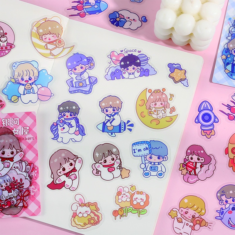 40 Miếng Dán Hoạt Hình Dễ Thương Dùng Trang Trí