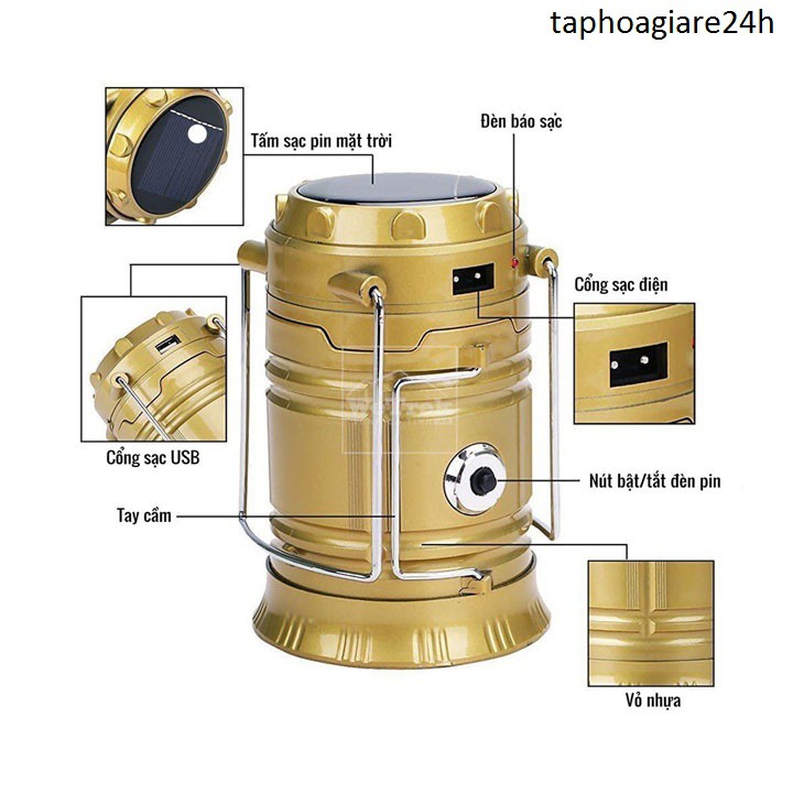 Đèn tích điện năng lượng mặt trời- sạc được cho tất cả các loại điện thoại