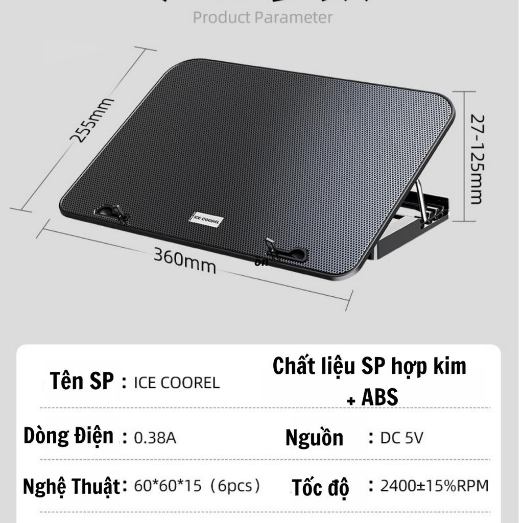 Đế Tản Nhiệt Laptop,Quạt Cho Máy Tính 14 inch Đến 17 inch Mạnh Êm Có Nhiều Loại 2 fan Đến 6 fan bảo hành 12 tháng