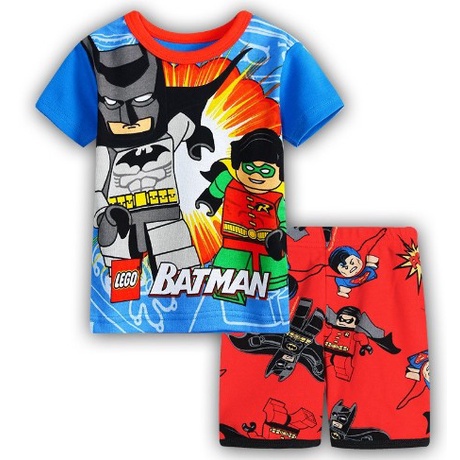 Bộ đồ gồm áo thun tay ngắn và quần short họa tiết tùy chọn bằng cotton mùa hè dành cho bé trai