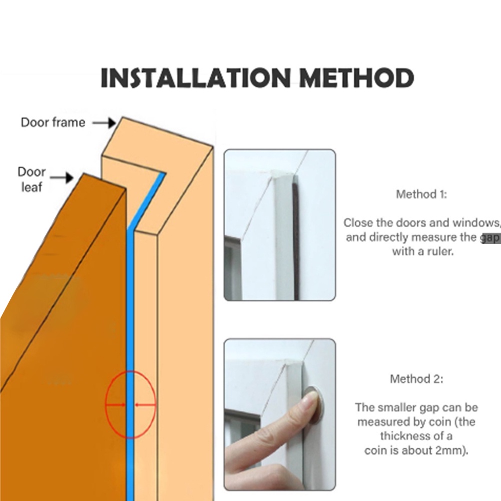 A-LIFE Cuộn Dây Cao Su Dán Mép Cửa Sổ / Khe Hở Cách Âm Chống Thời Tiết Dài 10M