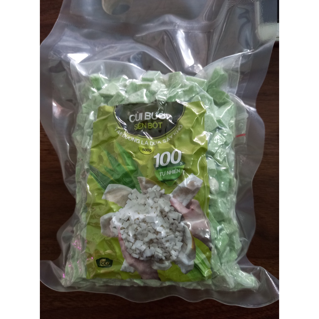 500g Cùi Bưởi Nấu Chè Đã Tẩm Bột Đường Vị Lá Dứa Sấy Khô Về Chỉ Việc Nấu - Cùi Bưởi Thanh Tâm