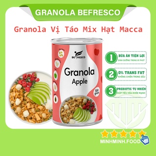 Granola ngũ cốc ăn sáng Befresco 300g , ngũ cốc sữa chua mix hoa quả hỗ trợ giảm cân ăn kiêng vị táo